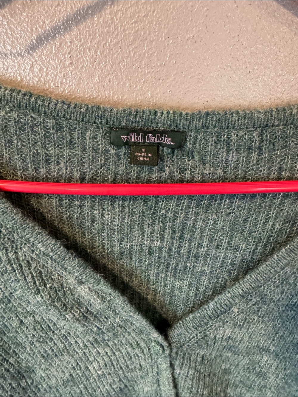wild fable Sage Green V-Neck Button-Front Knit Top - Picture 3 of 3
